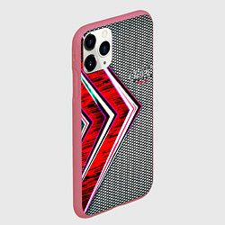 Чехол iPhone 11 Pro матовый Audi sport geometry car, цвет: 3D-малиновый — фото 2
