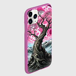 Чехол iPhone 11 Pro матовый Большое дерево сакура, цвет: 3D-фиолетовый — фото 2
