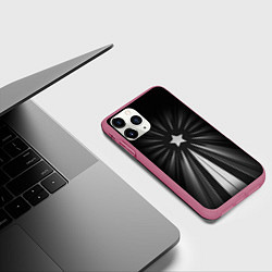 Чехол iPhone 11 Pro матовый Звезда с лучами, цвет: 3D-малиновый — фото 2