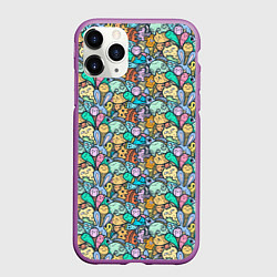 Чехол iPhone 11 Pro матовый Животные и узоры, цвет: 3D-фиолетовый