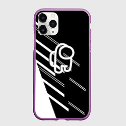 Чехол iPhone 11 Pro матовый Among us pattern sport, цвет: 3D-фиолетовый