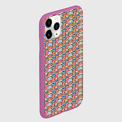 Чехол iPhone 11 Pro матовый Монстры и человечки, цвет: 3D-фиолетовый — фото 2