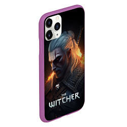 Чехол iPhone 11 Pro матовый The Witcher and fire, цвет: 3D-фиолетовый — фото 2