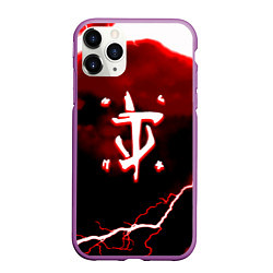 Чехол iPhone 11 Pro матовый Doom storm logo, цвет: 3D-фиолетовый