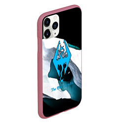 Чехол iPhone 11 Pro матовый The Elder Scrolls краски текстура, цвет: 3D-малиновый — фото 2