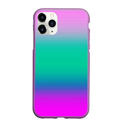 Чехол iPhone 11 Pro матовый Градиент цветной, цвет: 3D-фиолетовый