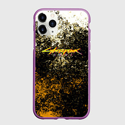 Чехол iPhone 11 Pro матовый Cyberpunk текстура краски, цвет: 3D-фиолетовый