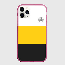 Чехол iPhone 11 Pro матовый Сокрушу пред ним врагов его КЦК черный, цвет: 3D-малиновый