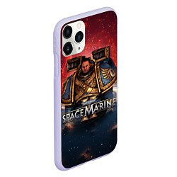 Чехол iPhone 11 Pro матовый Warhammer 40000 space marine 2 Captain Titus, цвет: 3D-светло-сиреневый — фото 2