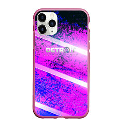 Чехол iPhone 11 Pro матовый Detroit become human neon, цвет: 3D-малиновый