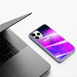 Чехол iPhone 11 Pro матовый Detroit become human neon, цвет: 3D-светло-сиреневый — фото 2