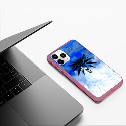 Чехол iPhone 11 Pro матовый The Witcher logo winter, цвет: 3D-малиновый — фото 2