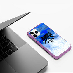 Чехол iPhone 11 Pro матовый The Witcher logo winter, цвет: 3D-фиолетовый — фото 2