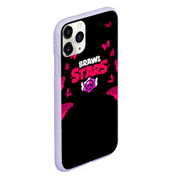 Чехол iPhone 11 Pro матовый Brawl stars бабочки, цвет: 3D-светло-сиреневый — фото 2