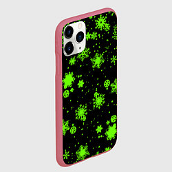 Чехол iPhone 11 Pro матовый Кислотные снежинки текстура, цвет: 3D-малиновый — фото 2