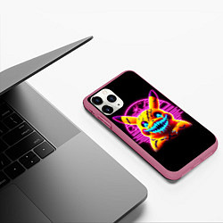 Чехол iPhone 11 Pro матовый Terrible Pikachu - halloween fantasy, цвет: 3D-малиновый — фото 2