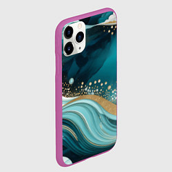 Чехол iPhone 11 Pro матовый Бирюзовый подводный мир, цвет: 3D-фиолетовый — фото 2
