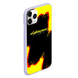 Чехол iPhone 11 Pro матовый Cyberpunk 2077 огненный стиль, цвет: 3D-светло-сиреневый — фото 2