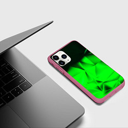 Чехол iPhone 11 Pro матовый Кислотная абстракция кубы, цвет: 3D-малиновый — фото 2