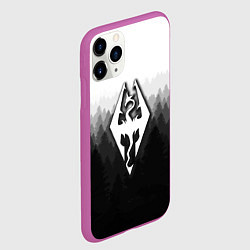 Чехол iPhone 11 Pro матовый Скайрим лес лого, цвет: 3D-фиолетовый — фото 2