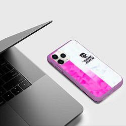 Чехол iPhone 11 Pro матовый Game over pink abstraction, цвет: 3D-фиолетовый — фото 2