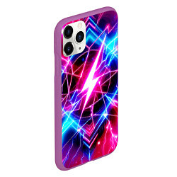 Чехол iPhone 11 Pro матовый Lightning - neon fantasy, цвет: 3D-фиолетовый — фото 2