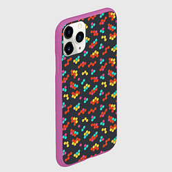 Чехол iPhone 11 Pro матовый Цветные детали мозаики, цвет: 3D-фиолетовый — фото 2