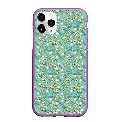 Чехол iPhone 11 Pro матовый Звук двигателя поп арт, цвет: 3D-фиолетовый