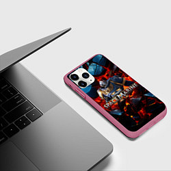 Чехол iPhone 11 Pro матовый Warhammer 40000 space marine 2 ультрамарин в броне, цвет: 3D-малиновый — фото 2