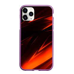 Чехол iPhone 11 Pro матовый Geometry orange stripes, цвет: 3D-фиолетовый