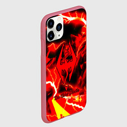 Чехол iPhone 11 Pro матовый Skyrim red storm logo, цвет: 3D-малиновый — фото 2