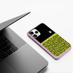 Чехол iPhone 11 Pro матовый BTS pattern kpop, цвет: 3D-розовый — фото 2