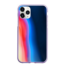 Чехол iPhone 11 Pro матовый Неоновый градиент разводы, цвет: 3D-светло-сиреневый