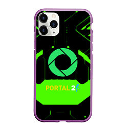 Чехол iPhone 11 Pro матовый Portal game pattern, цвет: 3D-фиолетовый