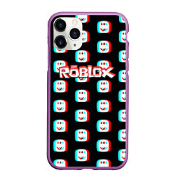 Чехол iPhone 11 Pro матовый Roblox pattern glitch, цвет: 3D-фиолетовый