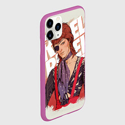 Чехол iPhone 11 Pro матовый David Bowie Rebel, цвет: 3D-фиолетовый — фото 2