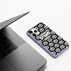 Чехол iPhone 11 Pro матовый Brawl stars logopattern, цвет: 3D-светло-сиреневый — фото 2