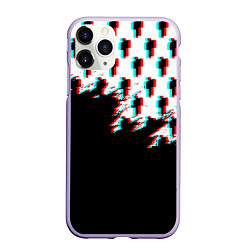 Чехол iPhone 11 Pro матовый Billie Eilish pattern glitch, цвет: 3D-светло-сиреневый