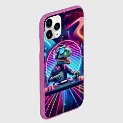 Чехол iPhone 11 Pro матовый Dino DJ - neon glow, цвет: 3D-фиолетовый — фото 2