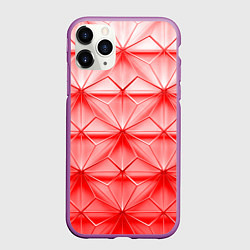 Чехол iPhone 11 Pro матовый Ярко красная геометрия, цвет: 3D-фиолетовый