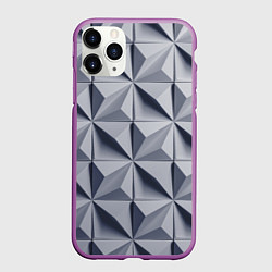 Чехол iPhone 11 Pro матовый Геометрическая плитка, цвет: 3D-фиолетовый