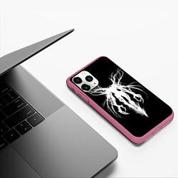 Чехол iPhone 11 Pro матовый Dark gothic angel, цвет: 3D-малиновый — фото 2