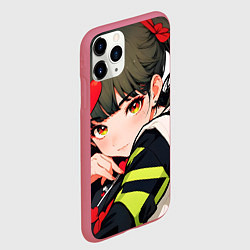 Чехол iPhone 11 Pro матовый Манга портрет, цвет: 3D-малиновый — фото 2