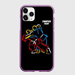 Чехол iPhone 11 Pro матовый Champion fight, цвет: 3D-фиолетовый