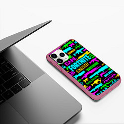 Чехол iPhone 11 Pro матовый Fortnite games, цвет: 3D-малиновый — фото 2