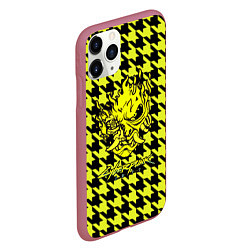 Чехол iPhone 11 Pro матовый Cyberpunk 2077 pattern, цвет: 3D-малиновый — фото 2