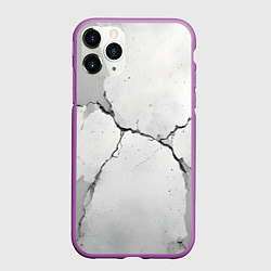 Чехол iPhone 11 Pro матовый Растрескавшийся бетон, цвет: 3D-фиолетовый