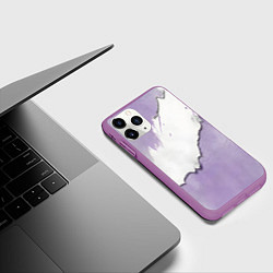 Чехол iPhone 11 Pro матовый Штукатурка и лавандовая краска, цвет: 3D-фиолетовый — фото 2