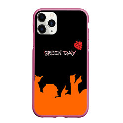 Чехол iPhone 11 Pro матовый Green day rock, цвет: 3D-малиновый