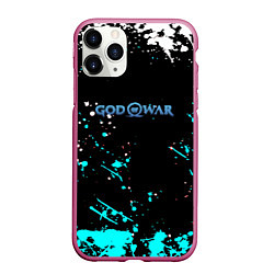 Чехол iPhone 11 Pro матовый God of war краски всплеск, цвет: 3D-малиновый